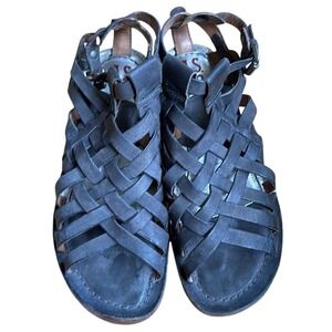 AS 98 EU 36 US 6 grey soft leather sandals side buckle excellent condition